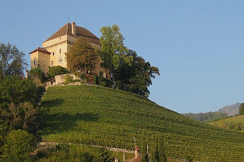 Château de Chatelard avec fontaine